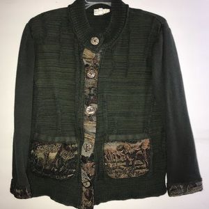 Jessica. Knits cardigan size small green